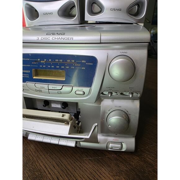 Craig CM4371 AM/FM Stereo Cassette Player 3 CD Changer Read - tested! Works! - Picture 8 of 16